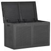 Garden Storage Box 180L Black PP Rattan