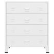 Industrial Drawer Cabinet White 78x40x93 cm Metal