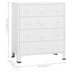 Industrial Drawer Cabinet White 78x40x93 cm Metal