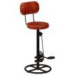 Bar Stools 2 pcs Black and Brown Real Goat Leather