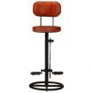 Bar Stools 2 pcs Black and Brown Real Goat Leather