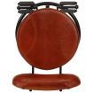 Bar Stools 2 pcs Black and Brown Real Goat Leather