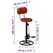 Bar Stools 2 pcs Black and Brown Real Goat Leather