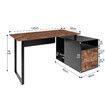 Computer Office Desk Bookcase Laptop Study Writing Table Bookshelf Workstation Shelving Storage Unit Modern with Drawers Shelves