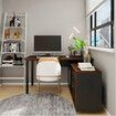 Computer Office Desk Table Bookcase Study Bookshelf Writing Laptop Workstation Storage Shelves with Detachable Cabinet