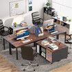 Computer Office Desk Table Bookcase Study Bookshelf Writing Laptop Workstation Storage Shelves with Detachable Cabinet