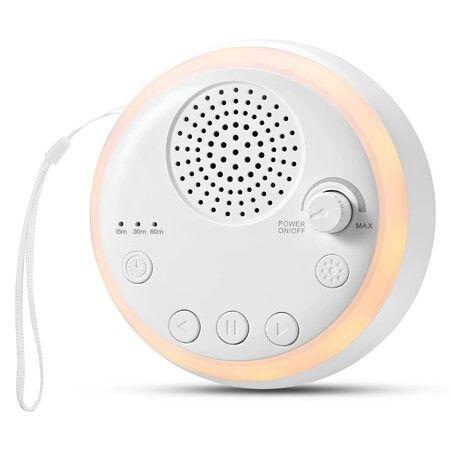White Noise Machine,Portable Sound Machine for Baby Adult,Features Powerful Battery,16 Soothing Sound,Noise Canceling for Office & Sleeping,Sound Therapy for Home,Travel,Registry Gift