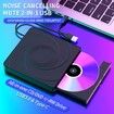 External CD/DVD Drive for Laptop,USB 3.0 & Type-C Mute CD Burner,Portable CD DVD +/-RW Drive Optical Drive Players Readers,Compatible with Desktop MacBook Notebook with Windows Linux OS