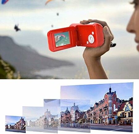 Video Camera Camcorder, 16X Zoom 1080P HD Digital Camera Recorder for Children Kids Gifts(Red)