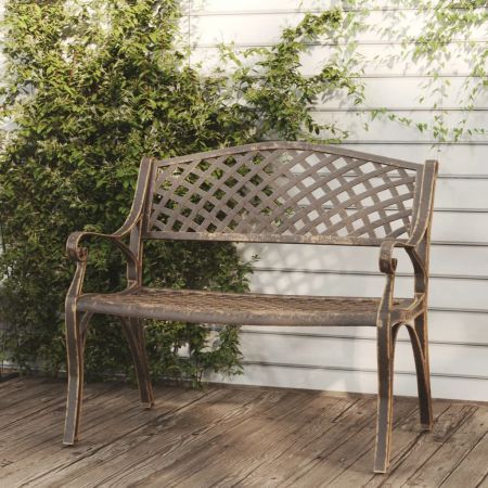 Garden Bench 102 cm Cast Aluminium Bronze