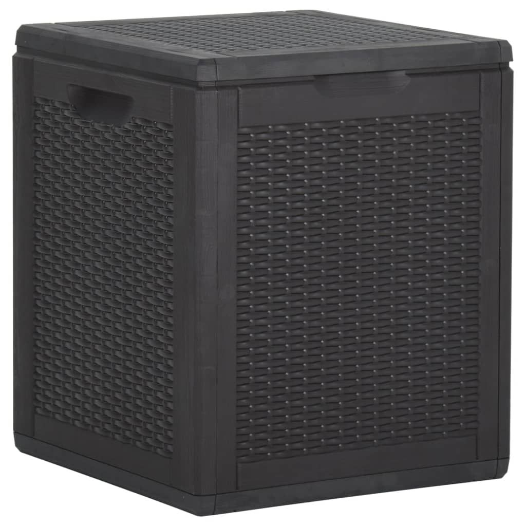 Garden Storage Box 90L Black PP Rattan