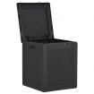 Garden Storage Box 90L Black PP Rattan