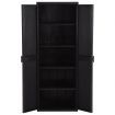 Garden Storage Cabinet Black 65x45x172 cm PP Rattan