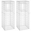 Gabion Basket Posts 2 pcs 50x50x140 cm Iron