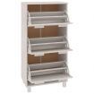 Shoe Cabinet "HAMAR" White 59.5x35x117 cm Solid Wood Pine