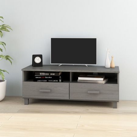 TV Cabinet "HAMAR" Light  Grey 106x40x40 cm Solid Wood Pine