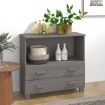 Sideboard "HAMAR" Light Grey 85x35x80 cm Solid Wood Pine