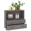 Sideboard "HAMAR" Light Grey 85x35x80 cm Solid Wood Pine