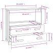 Sideboard "HAMAR" Light Grey 85x35x80 cm Solid Wood Pine