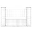 U-shape Gabion Basket with 2 Posts Iron 140x20x100 cm