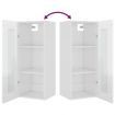 Hanging Wall Cabinet High Gloss White 34.5x34x90 cm