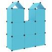 Cube Storage Cabinet for Kids with 8 Cubes Blue PP