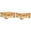 2 Piece Garden Lounge Set Solid Wood Teak