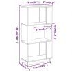 Book Cabinet/Room Divider White 51x25x101 cm Solid Wood Pine