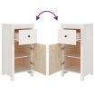 Sideboard White 40x35x80 cm Solid Wood Pine