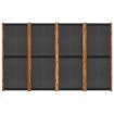 4-Panel Room Divider Black 280x180 cm