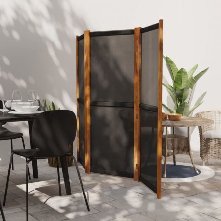 3-Panel Room Divider Black 210x180 cm