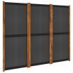 3-Panel Room Divider Black 210x180 cm