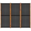 3-Panel Room Divider Black 210x180 cm