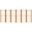 6-Panel Room Divider Cream White 420x180 cm