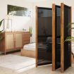 5-Panel Room Divider Black 350x180 cm