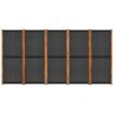 5-Panel Room Divider Black 350x180 cm