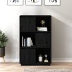 Highboard Black 74x35x117 cm Solid Wood Pine