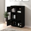 Highboard Black 74x35x117 cm Solid Wood Pine