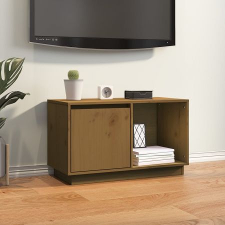 TV Cabinet Honey Brown 74x35x44 cm Solid Wood Pine