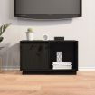 TV Cabinet Black 74x35x44 cm Solid Wood Pine