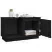 TV Cabinet Black 74x35x44 cm Solid Wood Pine