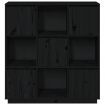 Highboard Black 110.5x35x117 cm Solid Wood Pine