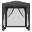 Party Tent with 4 Mesh Sidewalls Anthracite 2x2 m HDPE
