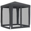 Party Tent with 4 Mesh Sidewalls Anthracite 2x2 m HDPE