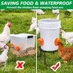 Metal Stand for Chicken Feeder Waterer,Iron Stand Holder with 4 Legs,Round Supports Rack for Buckets Barrels Equipped Installed with Feeder Waterer Port,for Coop Poultry Indoor Outdoor (2pack)