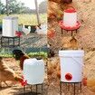 Metal Stand for Chicken Feeder Waterer,Iron Stand Holder with 4 Legs,Round Supports Rack for Buckets Barrels Equipped Installed with Feeder Waterer Port,for Coop Poultry Indoor Outdoor (2pack)