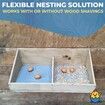 4 Pack Washable Chicken Nesting Pads for Laying Eggs - Nesting Pads for Chicken Coop - Gray Nesting Box Pads for Chickens -  Durable Chicken Bedding for Coop,Poultry Nest Box Pads for Chickens