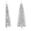 Slim Artificial Half Christmas Tree with Stand Silver 180 cm