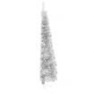 Slim Artificial Half Christmas Tree with Stand Silver 180 cm