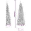 Slim Artificial Half Christmas Tree with Stand Silver 180 cm